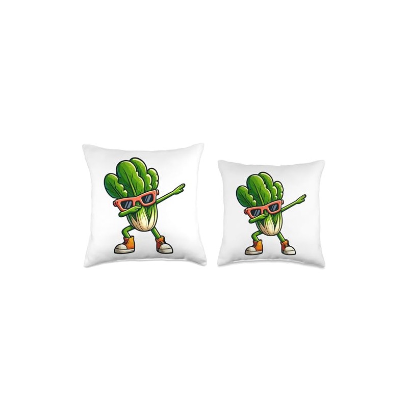 Lettuce Dabbing Dance Sunglasses Fruit Lovers Throw Pillow