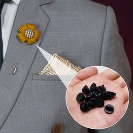SZXMDKH, 50 PCS 11.5mm Butterfly Clutch Pin Backings Rubber Pin Backs Replacement Uniform Locking Pin Backs Tie Tack Pins Keepers for Lapel jewelry Making Hats Badges (Black 0.45'' 11.5mm Diameter)