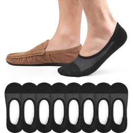 Caldodo Trainer Socks Men's 43-46 39-42 Socks 8 Pairs Trainer Socks Cotton Men's Socks Breathable No Show Socks Invisible in Shoe, Patchwork 8Black, 43 - 46