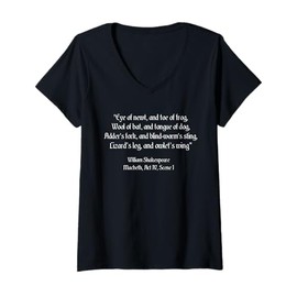 Womens Shakespeare Shirt Eye of Newt Toe of Frog Shakespeare Quote V-Neck T-Shirt