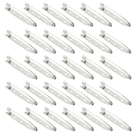 Bonsicoky 30 Pcs Silver Safety Pins Clasp with Holes, Brooch Badge Bar Pins for DIY Name Tags, Jewelry, Crafts, Badges(40mm)
