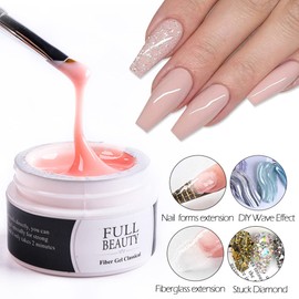 GZSYY Builder Gel for Gel Nails Set Builder Gel for Nails Fibreglass Nails Starter Set UV Builder Gel Transparent Nude Colours White Rose Gel Nails Set