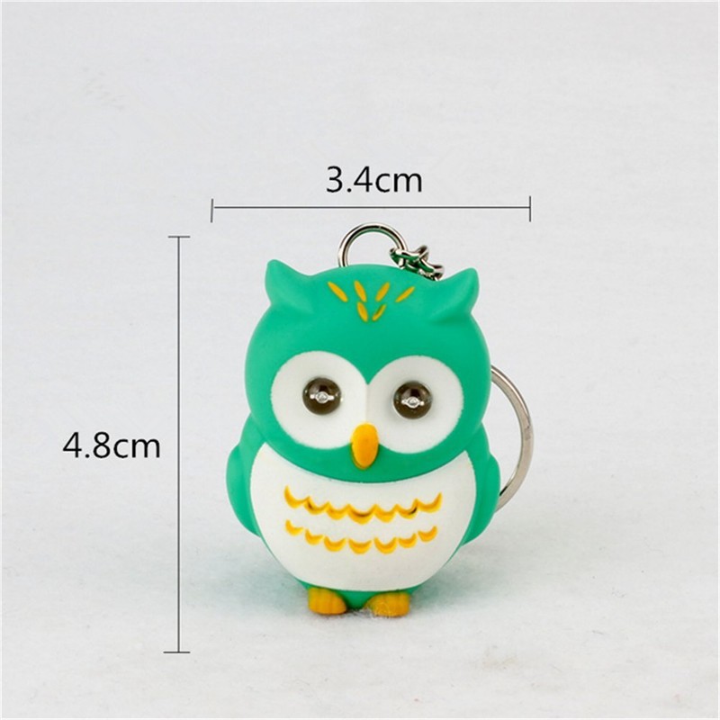 Beierte Novelty Cute Owl LED KeyChain Keyring Torch With Light