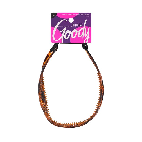 Goody Ouchless Soft Flexible Headband - The Look of a Hard Headband With The Comfort Of A Soft Headwrap - for All Hair Types - Pain-Free Hair Accessories for Women, Men, Boys, and Girls
