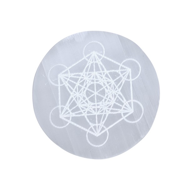 Selenite Crystal Charging Plate for Crystals and Healing Stones, 4.3"