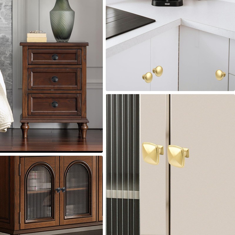 Roellgs 12Pack Cupboard Knobs Black Door Knobs Black Cabinet Knobs