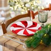 JarThenaAMCS 40Pcs Christmas Paper Plates Foil Red Candy Cane Stripe