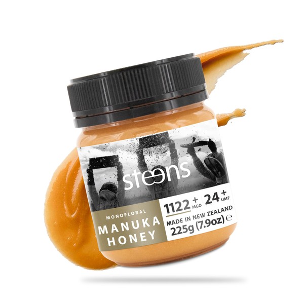 Steens Manuka Honey - MGO 1122+ - Pure & Raw 100% Certified UMF 24+ Manuka Honey - Bottled and Sealed in New Zealand - 225g