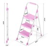 KINGRACK 3 Step Ladder, Sturdy Step Stool with Handrail, Anti-Slip