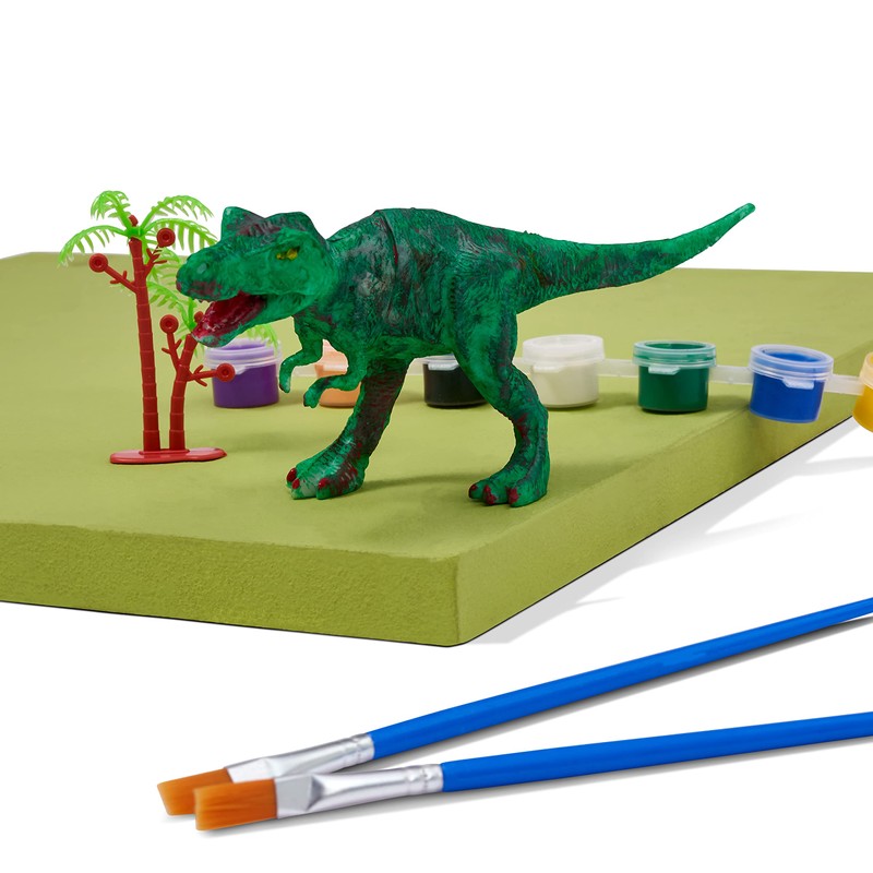 THE TWIDDLERS 20-Piece Dinosaur Painting Set, 5 Dinosaur Figures with