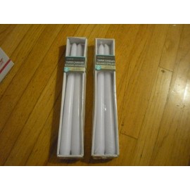 Luminessence New ! 2 x 2 PK Taper Candles 10 in H White Color Unscented Multi-Purpose