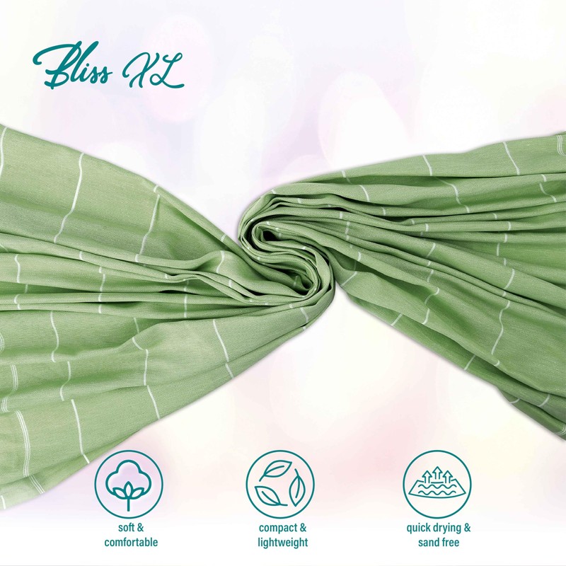 Turquoise Home Bliss XL Beach Blanket, Turkish Cotton Hammam Towel,