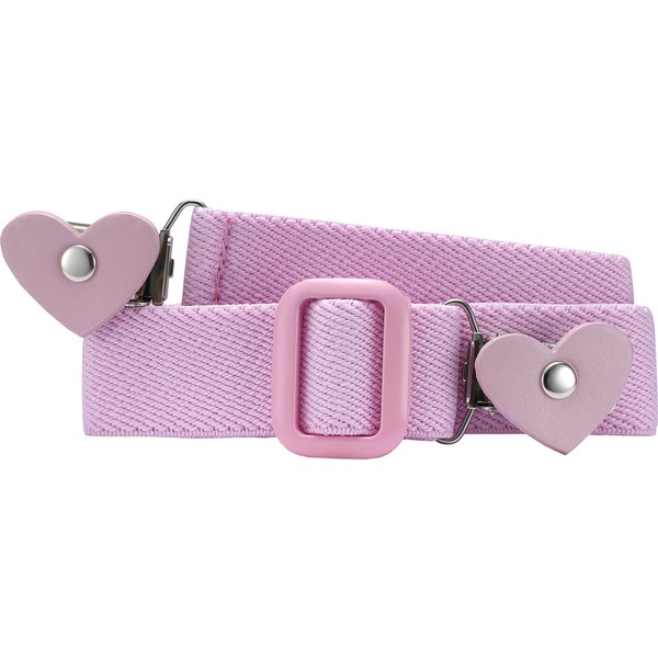 Playshoes Unisex Elastic with Hearts Clips Belt, Light Pink, 116-140