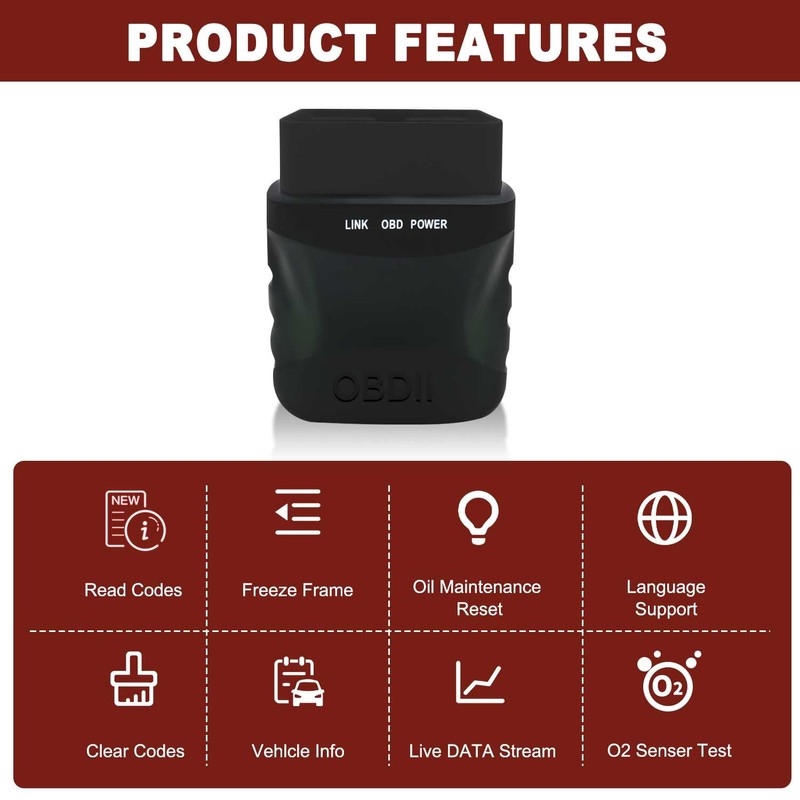 RXQRX V015 OBD2 Scanner, Automotive OBD II Scanner Fault Diagnosis,