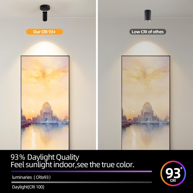 Ajbvp 5CCT LED Ceiling Spotlight 12W Dimmable Spotlight Ceiling Light,Zoomable15°/24°/36°/45°/60°,2700K/3000K/3500K/4000K/5000K,for