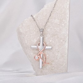 YLT Sterling Silver Stethoscope Cross Necklace for Women Doctor Nurse Pendant Jewelry Graduation Gift for Future Doctors/Medical Students/Nurses