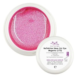 Color-Your-Nails Reflektions Neon Cat Eye UV-Gel Set, 9 Farben, Glitzer-Effekt, Nageldesign (Magenta (173), 5g)