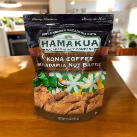 HAMAKUA Kona  Coffee Macadamia Nut Brittle 16oz Bag 100% Hawaiian Macadamia Nuts