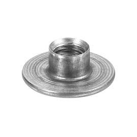 sourcing map M6 T-nuts, 50pcs Carbon Steel Tee Nut Round Base Weld Nuts 6mm Height Through Hole Flange Insert Female Thread Plate Nuts, Dark Gray
