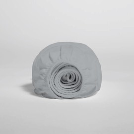 Color Sense 100% Cotton Full Size Fitted Sheet Light Gray, Breathable & Lightweight Fitted Bed Sheet, Easy Fit 17” Deep Pocket Fitted Sheet Only, Cool & Crisp Percale Bottom Sheet (54” W x 75” L)