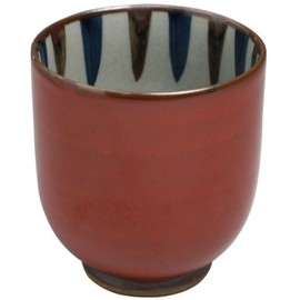 Ranchant Light Yunomi (Small), Red, Φ2.9 x 3.1 inches (7.4 x 8 cm), Vermilled Inner Tokusa Arita Ware, Made in Japan