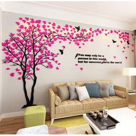 3D DIY Tree Wall Sticker Large Family Bird and Tree Wall Decal Art Mural Stickers Home Decor for Living Room Bedroom Home Decoration TV Backdrop Wall