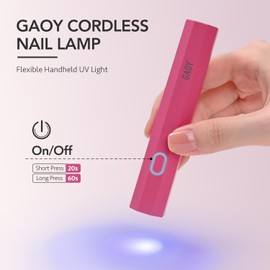 GAOY GAOY Handheld UV Light for Gel Nails, Portable LED Nail Lamp, Mini Nail Light, Cordless Rechargeable USB Nail Dryer for Fast Curing, Octagon Rosy