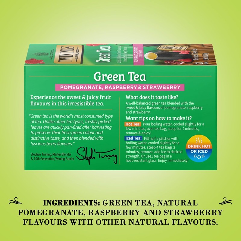 Twinings 3 Pack - Twinings Green Tea Bags with Pomegranate,