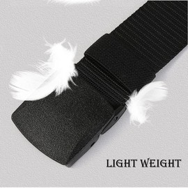 Belts Plastic Buckle Mens Nylon Belt Military Belt for men Web Belt Extended Size 50'' Fabric - Color: black
