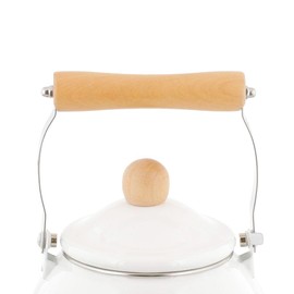 Bestco NQ-0255 Kettle Enameled Kettle, 0.4 gal (1.8 L), Compatible with Gas Fire, White