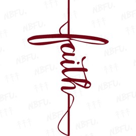NBFU God Faith Cross (Burgundy) (Set Of 2) Premium Waterproof Vinyl Decal Stickers For Laptop Phone Accessory Helmet Car Window Bumper Mug Tuber Cup Door Wall Decoration