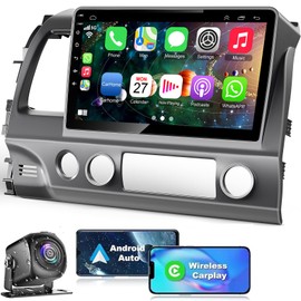 4G+32G Car Radio for Honda Civic 2006-2011(Without Amplifier), 10 Inch IPS Touchscreen Android 13 Car Stereo Support Wireless Carplay/Android Auto/Back-up Camera/Bluetooth/Voice Control/GP/FM Radio