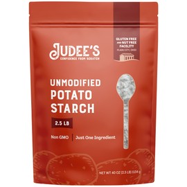 Judee’s Unmodified Potato Starch 2.5 lb - Just One Ingredient - Great for Breading, Thickening, Cooking, and Baking - 100% Non-GMO, Gluten-Free, and Nut-Free - Resistant to High Temperatures