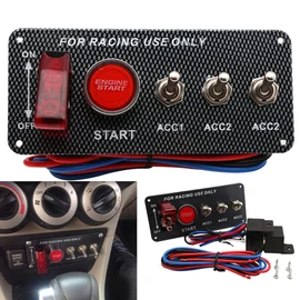 Switch, Racing Panel, Carbon Style, Push Start, Toggle Switch, Universal
