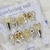 Luxury Christmas handmade nail tips - Almond S / 럭셔리