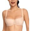 Lemorosy Women's Balconette Bra Push Up Lightly Padded Wide Straps