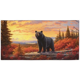 YISUMEI Microfibre Beach Towel Printed with Black Bear, Soft, Lightweight, Sandproof, Quick-Drying Towel, Plus Size XXL, 180 x 90 cm