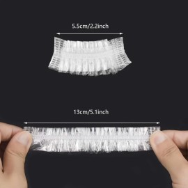 Clear Disposable Ear Protectors 200 Pack Disposable Ear Covers for Shower, Waterproof Plastic Ear Shower Caps