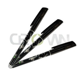 12 Bolígrafos, Plumas borrables, Tinta de gel Negra con goma de fricción, Punta 0.5mm (Negro)