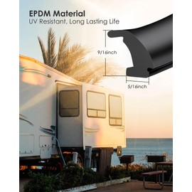 Upgrade RV Window Seal - 5/16 X 9/16inch Waterproof Rv Rubber Seal Strip, Car Window Glass Edge Weather Stripping, Windshield Locking Gasket for Camper Marine Boat Truck, 20FT