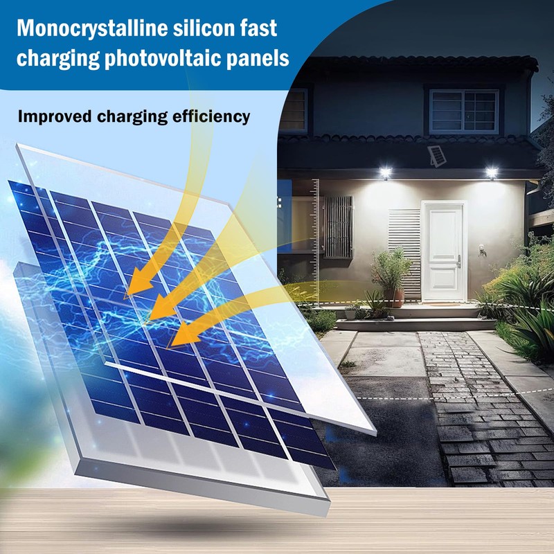 YLZKIX 198 LED Solar Lights Outdoor, IP67 Waterproof Solar Powered
