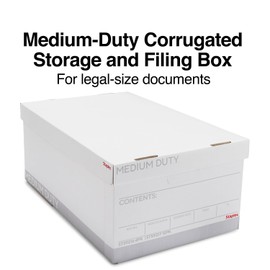 Staples Medium Duty File Box, Lift Off Lid, Legal, White/Gray, 4/Carton (TR59216)