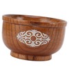 Wooden Rice Bowl Jujube Wood Anti Scald Exquisite Elegant Round
