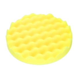 HARFINGTON Buffing Sponge Pads 7" Polishing Wheel Waffle Finishing Grip Pad Car Buffer Polisher with Hook and Loop Back for Car Detailing Polishing Waxing, Yellow