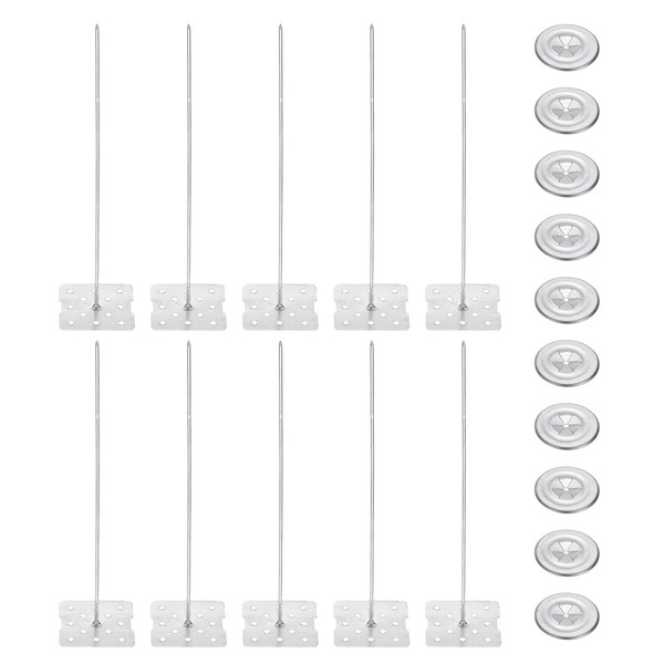 PATIKIL 180mm Perforated Insulation Pins with Round Washer,50 Sets 2in