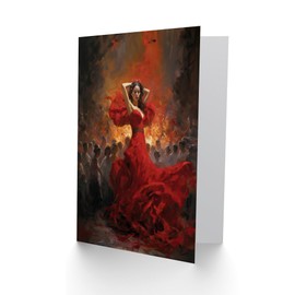 Artery8 Carmen Dancing Gypsy Seductive Dance for Wife Her Mum Sister Daughter Mom Gran Nan Birthday Thank You Congratulations Blank Art Greeting Card