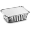 50 Small Aluminum Foil Trays Containers with Paper Lids 500ml