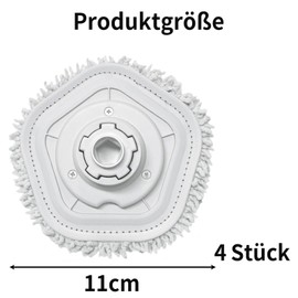 Pack of 4 Vacuum Mop Robot Replacement Mop for Dreame W10 W10 Pro, High Water and Dirt Absorption, Mop Replacement Head for All Floor Types, Accessories for Dreame Mop Robot and Spare Parts