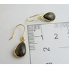 Smoky Quartz Teardrop Shape Gold Plated Sterling Silver Earrings