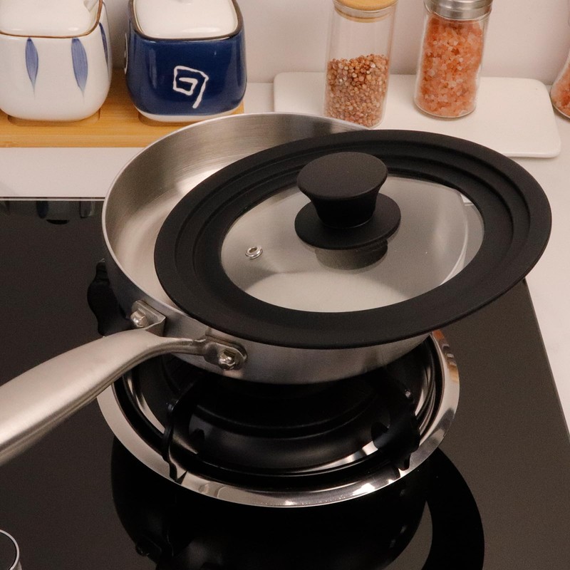 LC LICTOP Silicone Rim Universal Tempered Glass Lid Cookware Cover